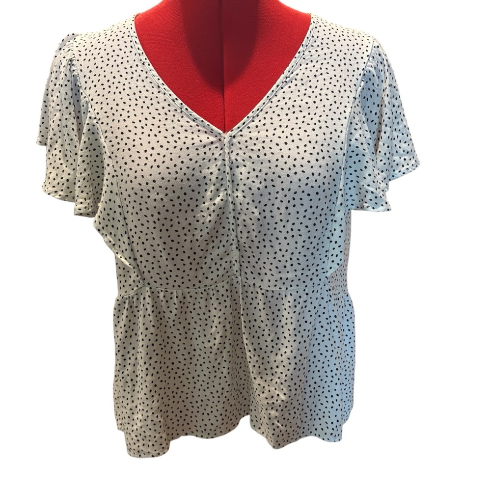 URBAN Romantics Black and White Polka Dot Blouse